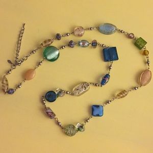 Multicolored beaded necklace with Abstract beads.